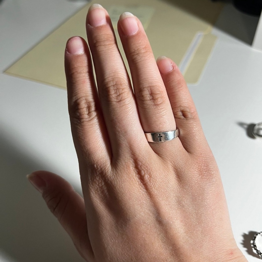 James Avery Thin Band Cross Ring